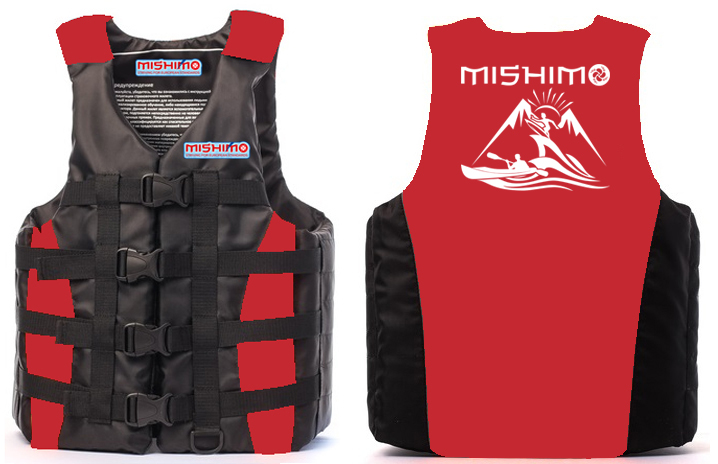 Жилет спасательный MISHIMO PRO Премиум качества  Черно-красный  р.М