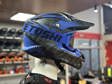 Шлем кроссовый HETOSHI OF836 EXOSS CROSS PRO MX289 цв.Черно-синий Матовый р.L