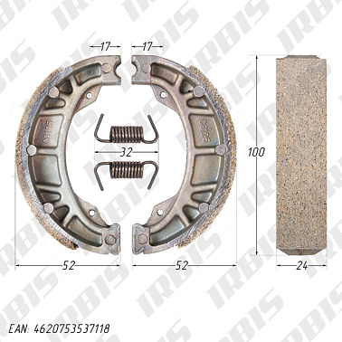 Колодки тормозные барабанные (105x25mm) DELTA,ALPHA,CG125 передние (задние R50, 