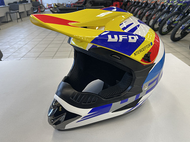 Шлем кроссовый HETOSHI UFD XD1-43 цв. Бело-сине-красно-желтый р. S