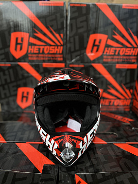 Шлем кроссовый детский HETOSHI Cross-Kids KY-B12 цв.Красно-черно-белый Матовый р.Y-XL